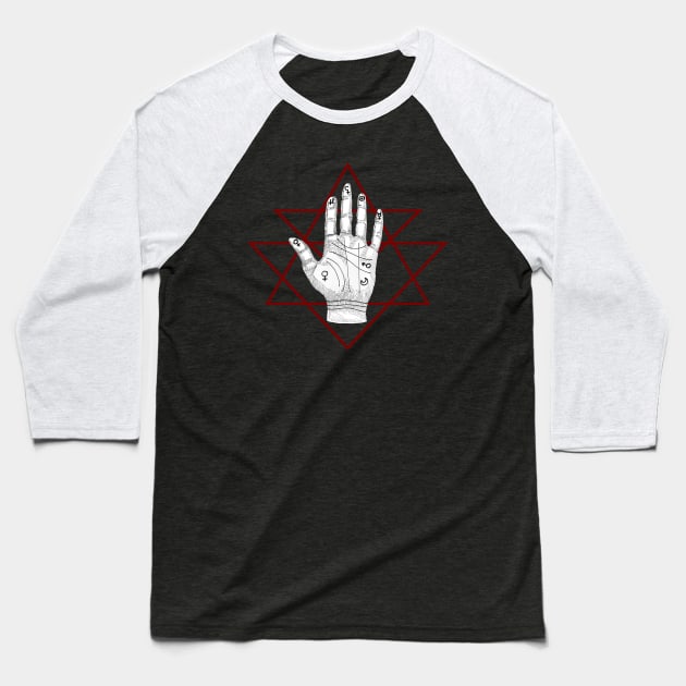 Palm Reading Baseball T-Shirt by alesaenz